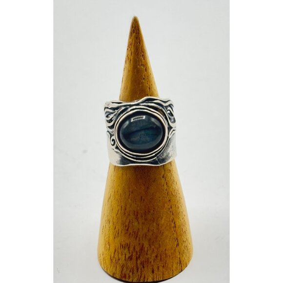 Labradorite Gemstone Sterling Silver Ring Size 7 Handcrafted In Israel - Picture 7 of 8